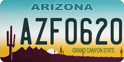 AZ license plate AZF0620
