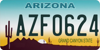 AZ license plate AZF0624