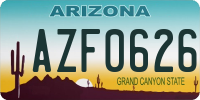 AZ license plate AZF0626
