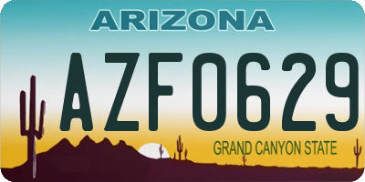 AZ license plate AZF0629