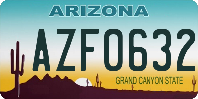 AZ license plate AZF0632