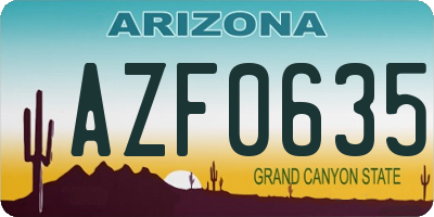 AZ license plate AZF0635