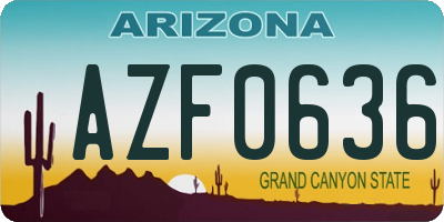 AZ license plate AZF0636