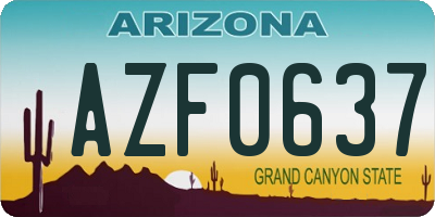 AZ license plate AZF0637