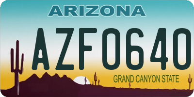 AZ license plate AZF0640