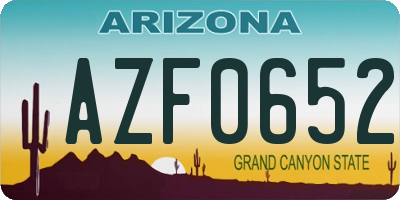 AZ license plate AZF0652