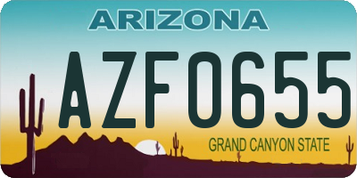AZ license plate AZF0655