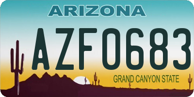 AZ license plate AZF0683