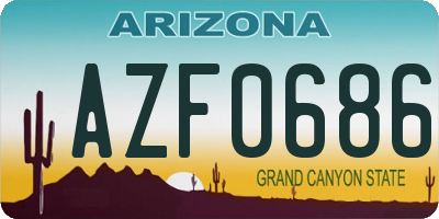 AZ license plate AZF0686