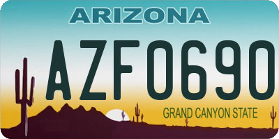 AZ license plate AZF0690