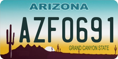 AZ license plate AZF0691
