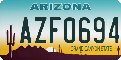 AZ license plate AZF0694