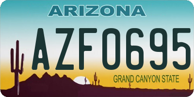 AZ license plate AZF0695