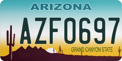 AZ license plate AZF0697