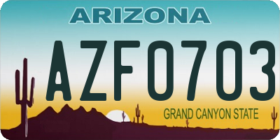 AZ license plate AZF0703