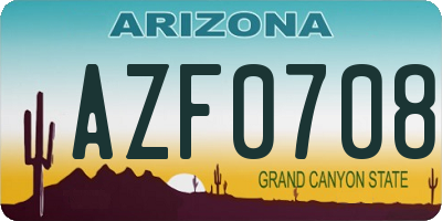 AZ license plate AZF0708