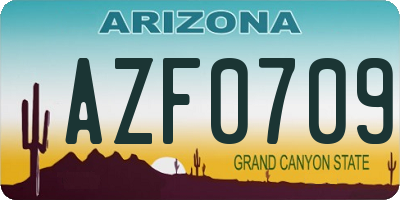 AZ license plate AZF0709