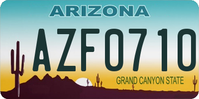 AZ license plate AZF0710
