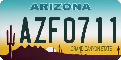 AZ license plate AZF0711
