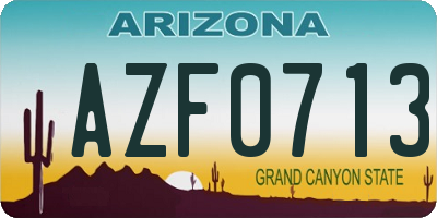 AZ license plate AZF0713