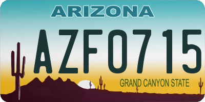 AZ license plate AZF0715