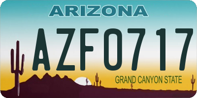 AZ license plate AZF0717
