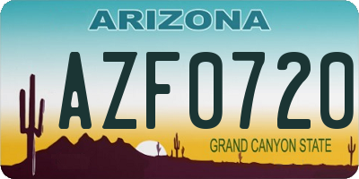 AZ license plate AZF0720