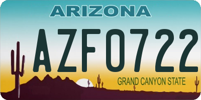 AZ license plate AZF0722