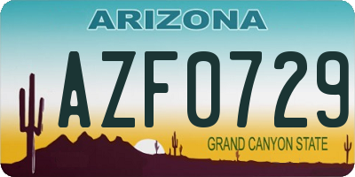 AZ license plate AZF0729