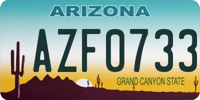AZ license plate AZF0733