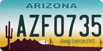 AZ license plate AZF0735