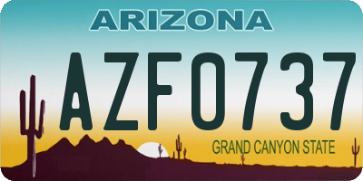 AZ license plate AZF0737