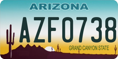 AZ license plate AZF0738