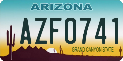 AZ license plate AZF0741