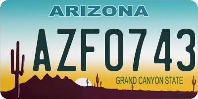 AZ license plate AZF0743