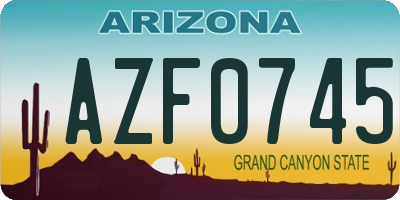 AZ license plate AZF0745