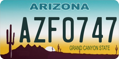 AZ license plate AZF0747