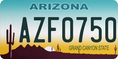 AZ license plate AZF0750