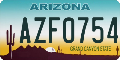 AZ license plate AZF0754