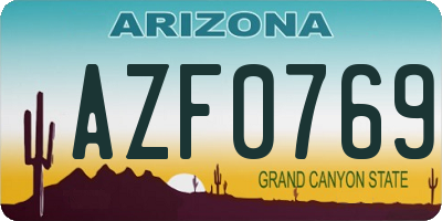 AZ license plate AZF0769