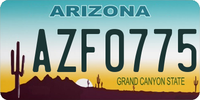 AZ license plate AZF0775