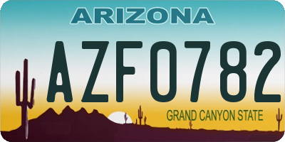 AZ license plate AZF0782