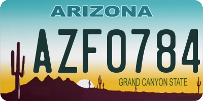 AZ license plate AZF0784