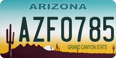 AZ license plate AZF0785