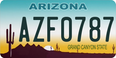 AZ license plate AZF0787