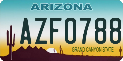 AZ license plate AZF0788