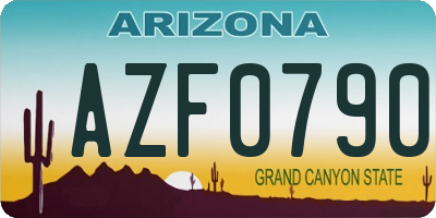 AZ license plate AZF0790