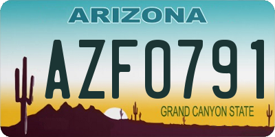 AZ license plate AZF0791