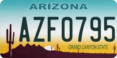 AZ license plate AZF0795