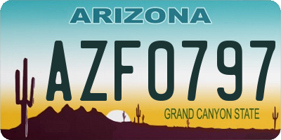 AZ license plate AZF0797
